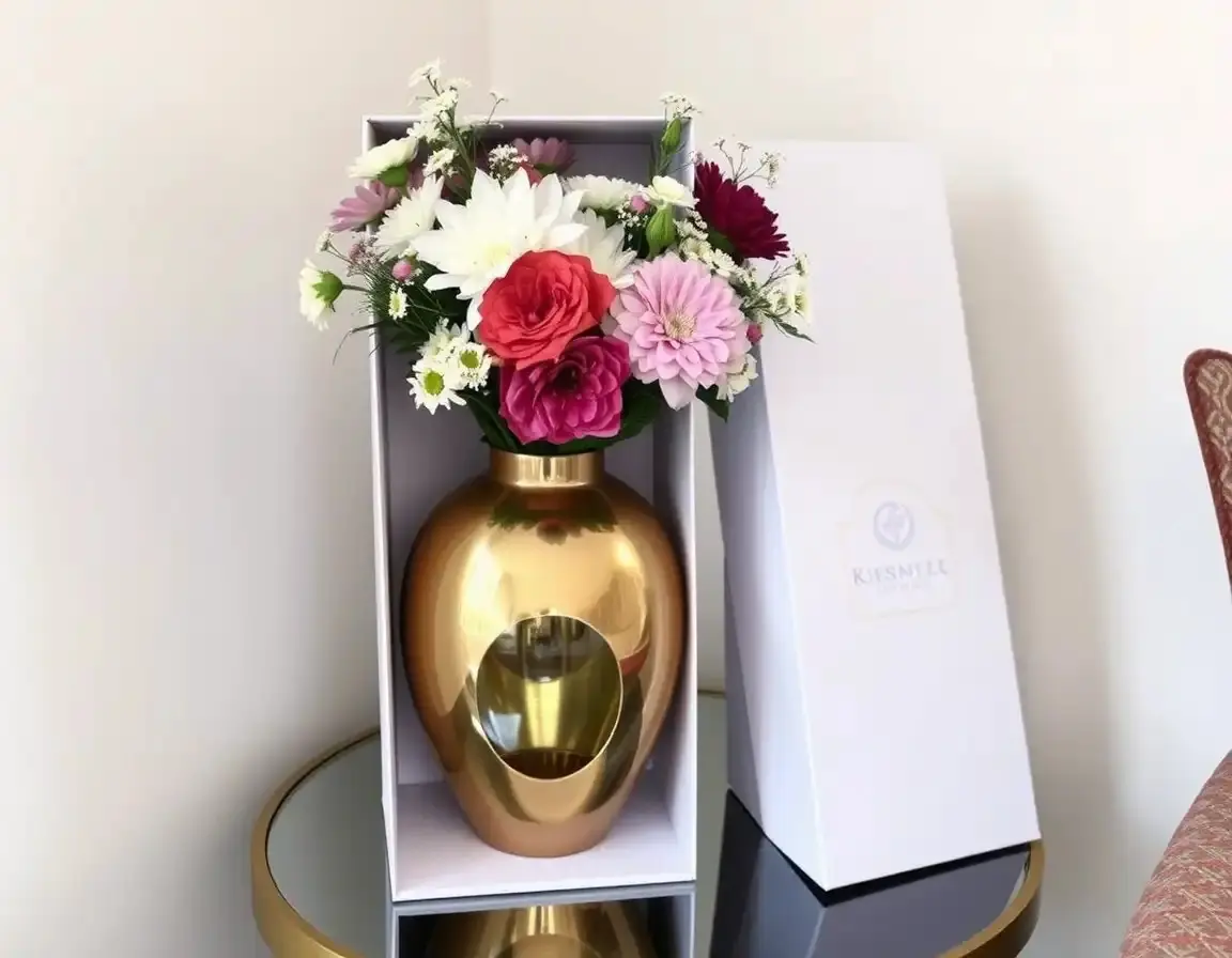 Vaso Decorativo Color Oro per Nozze d'Oro