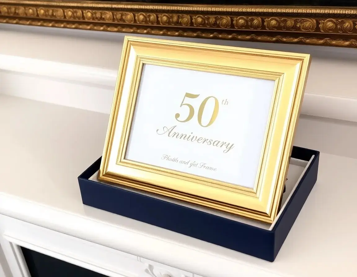 Cornice Placcata Oro 50° Anniversario