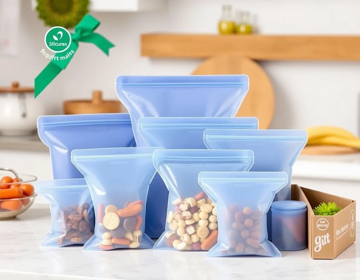 Set di Sacchetti Stasher in Silicone Riutilizzabili