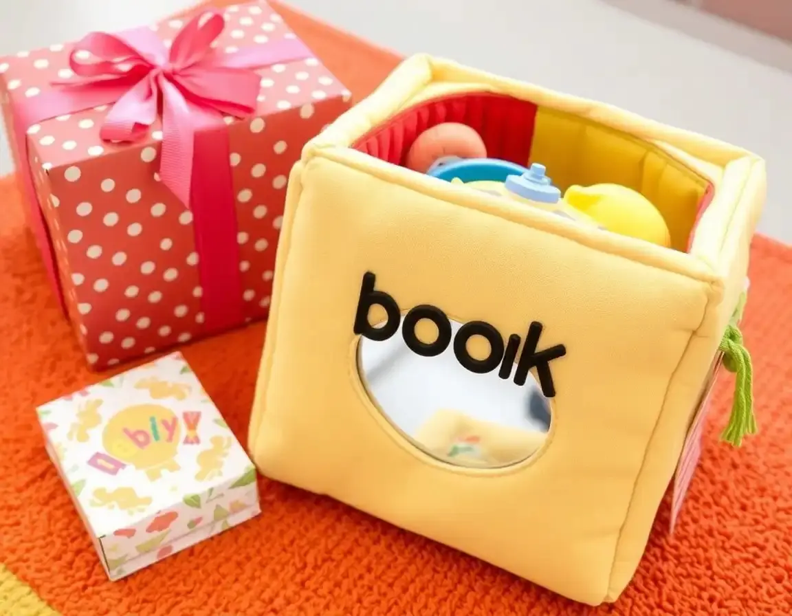 Libro o cubo sensoriale in tessuto per bambina