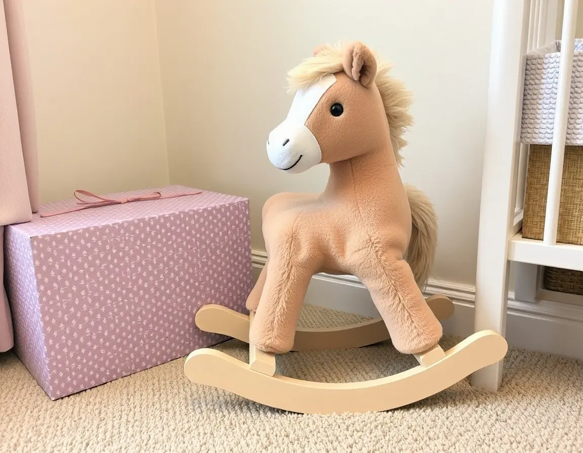 Cavalcabile animale morbido per bambina