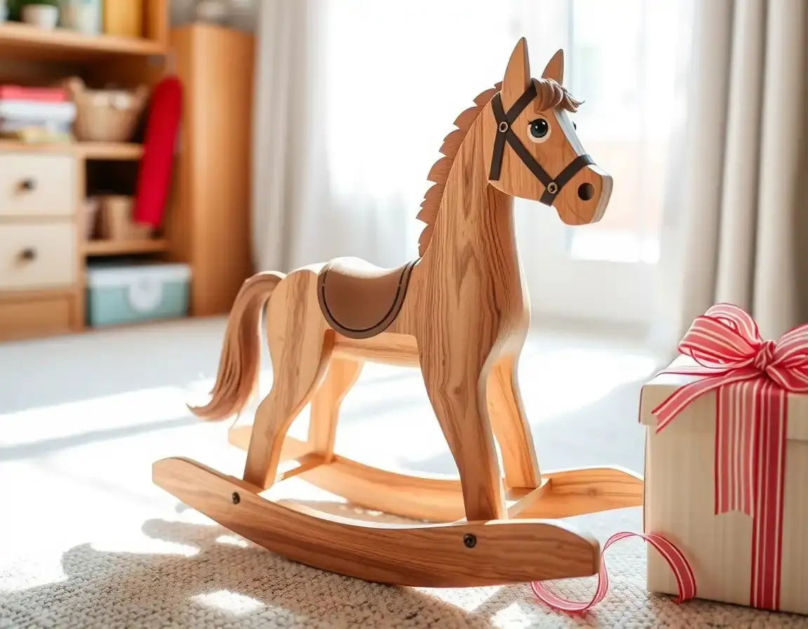 Cavallo a Dondolo in Legno per Bambini