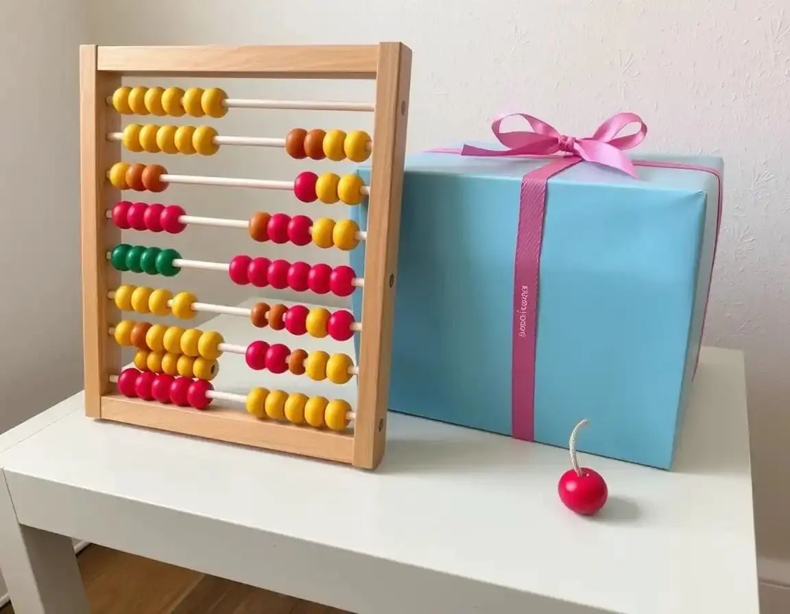 Abaco di legno con perline grandi