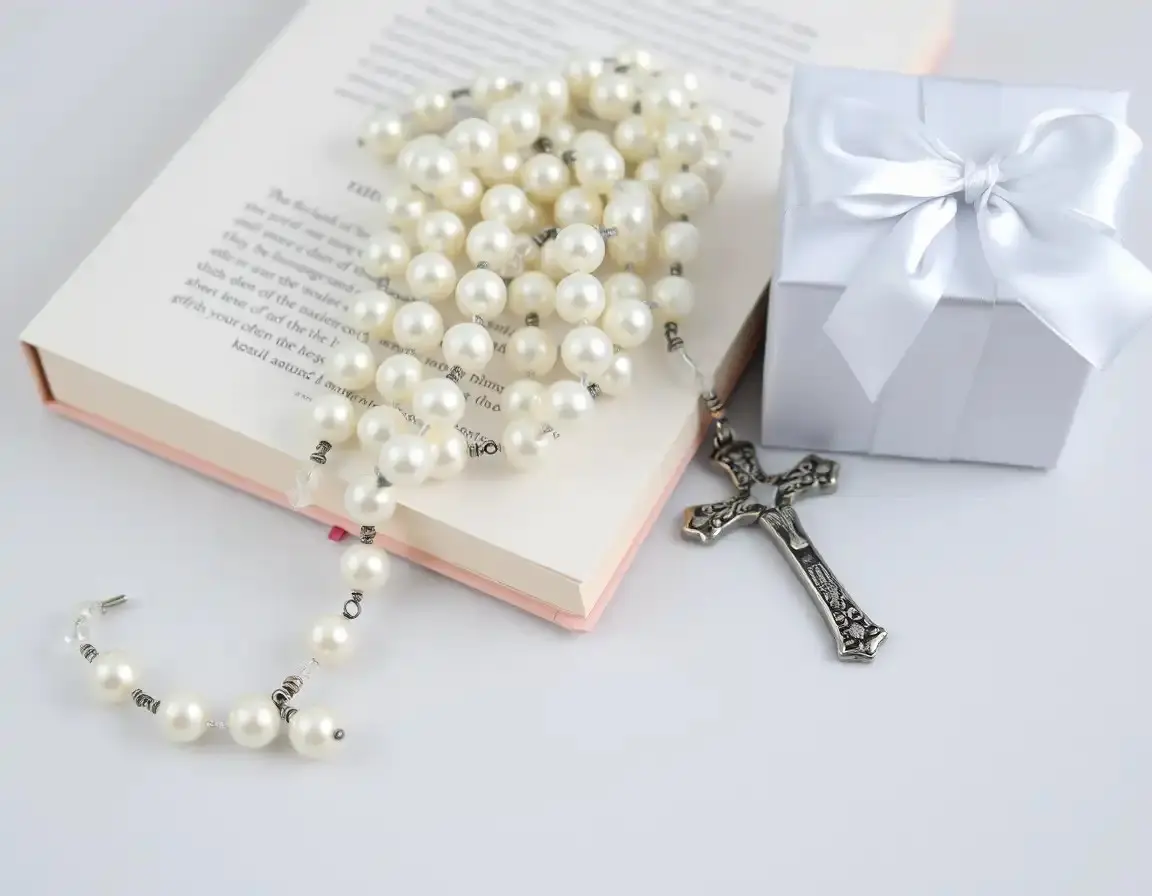 Rosario di Perle o Cristallo per Comunione