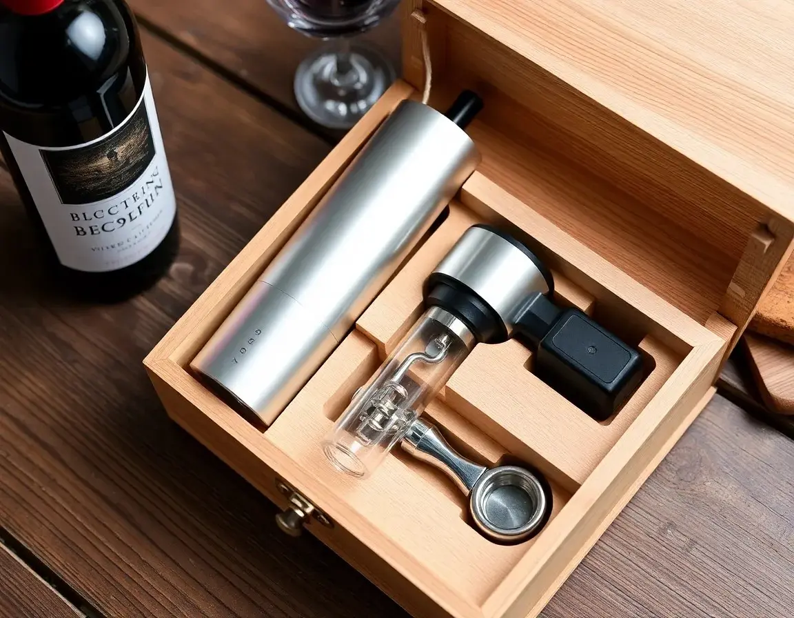 Set Cavatappi Elettrico per un regalo donna 40 anni che ama il vino