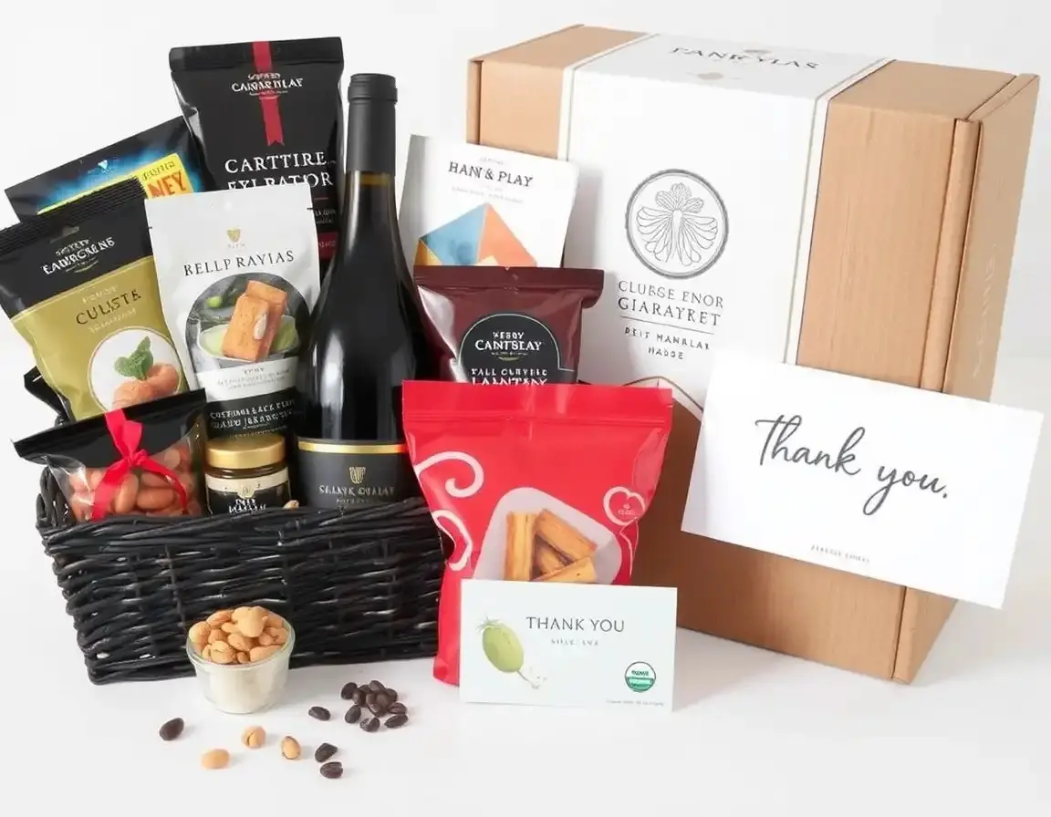 Cesto Gourmet di Cibo e Vino di Alta Qualità