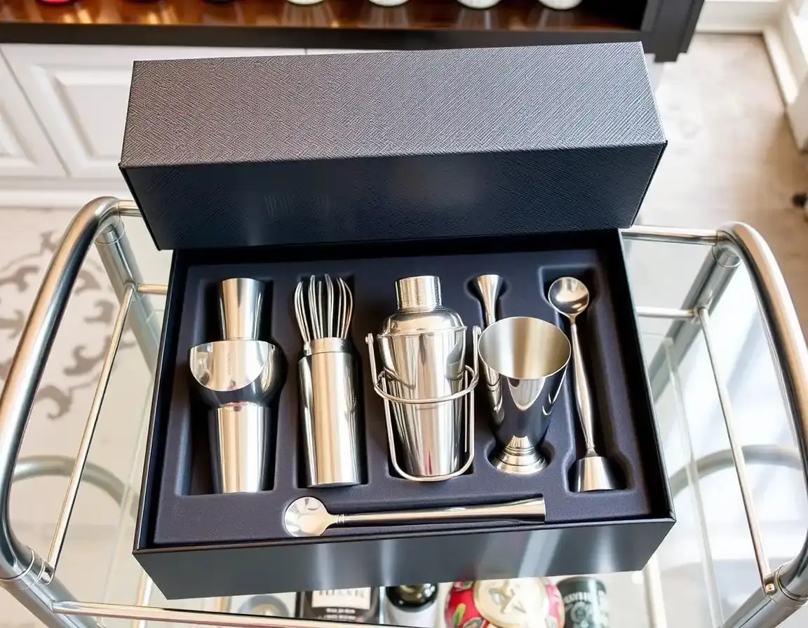Set shaker cocktail in acciaio inossidabile