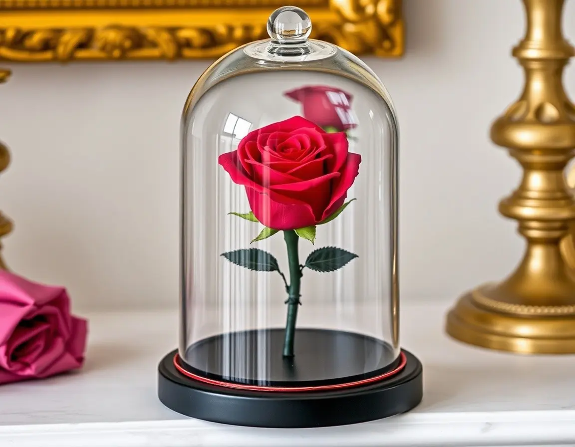Rosa Eterna Sotto Campana di Vetro