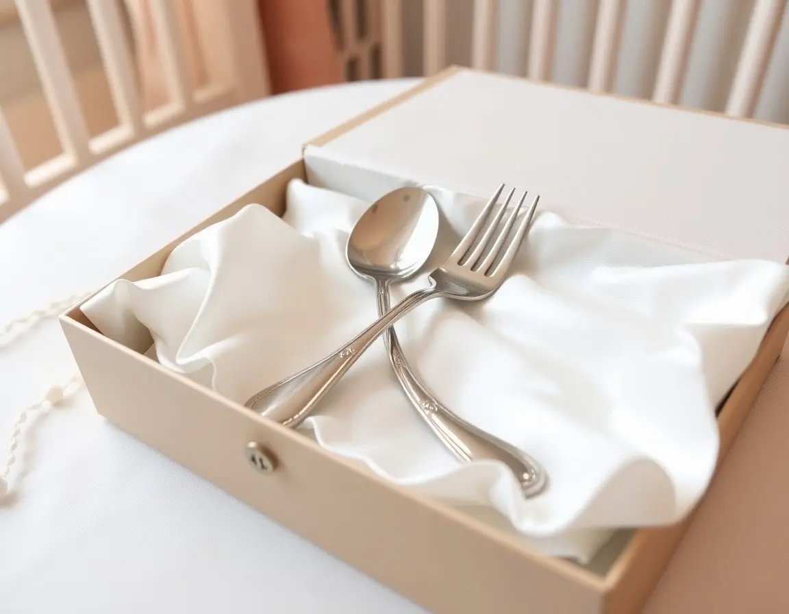 Set di cucchiaio e forchetta d'argento