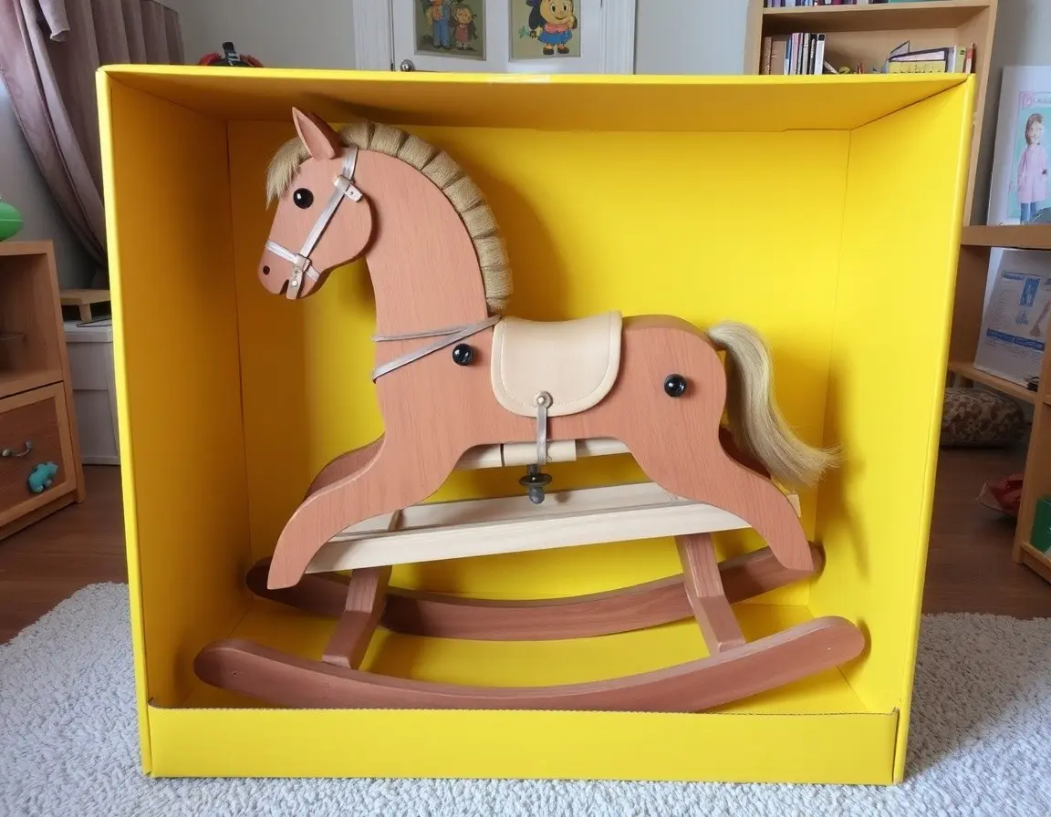 Cavallo a dondolo in legno