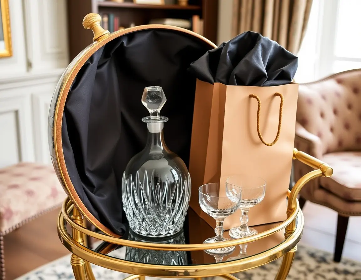 Carrello Bar a Globo o Set Decanter