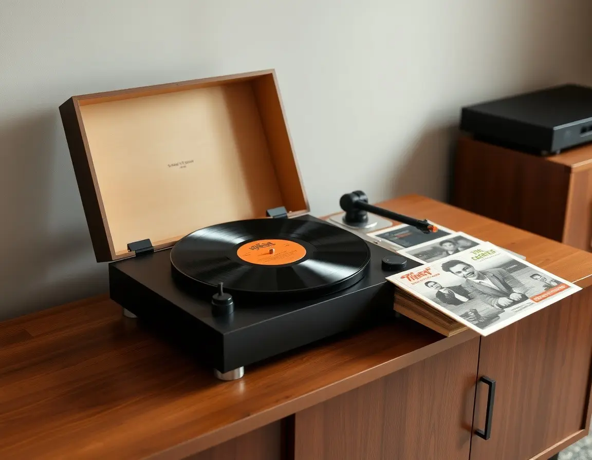High-End Turntable and Vinyl Records