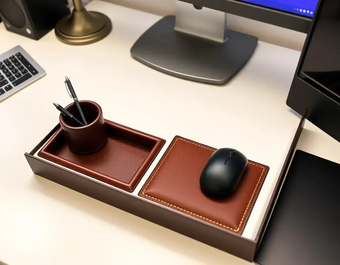 Set Organizer da Scrivania in Pelle