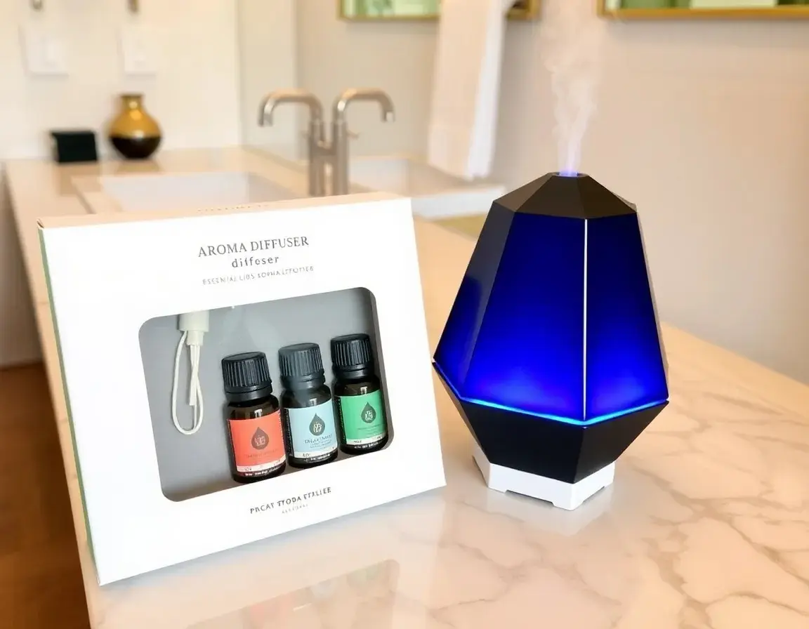 Diffusore elettrico di aromi con oli essenziali per aromaterapia.