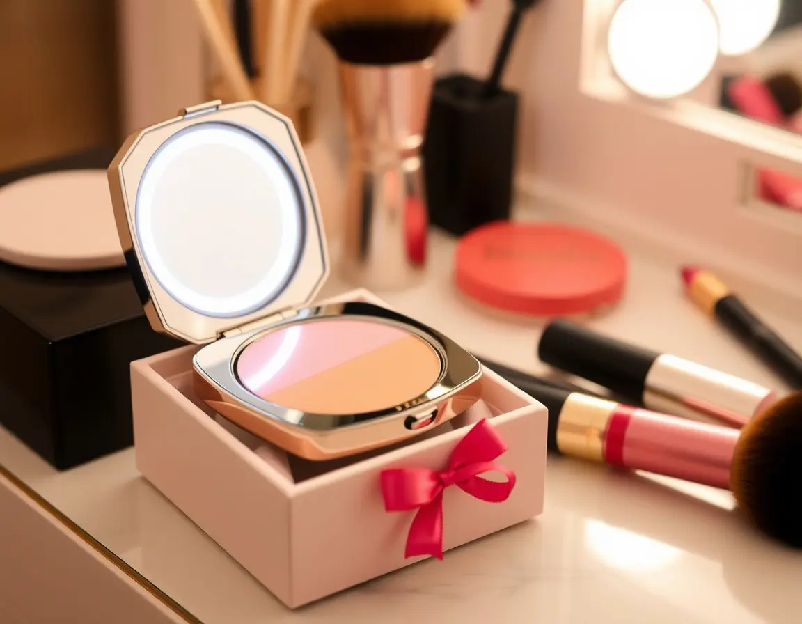 Specchio compatto con luce LED