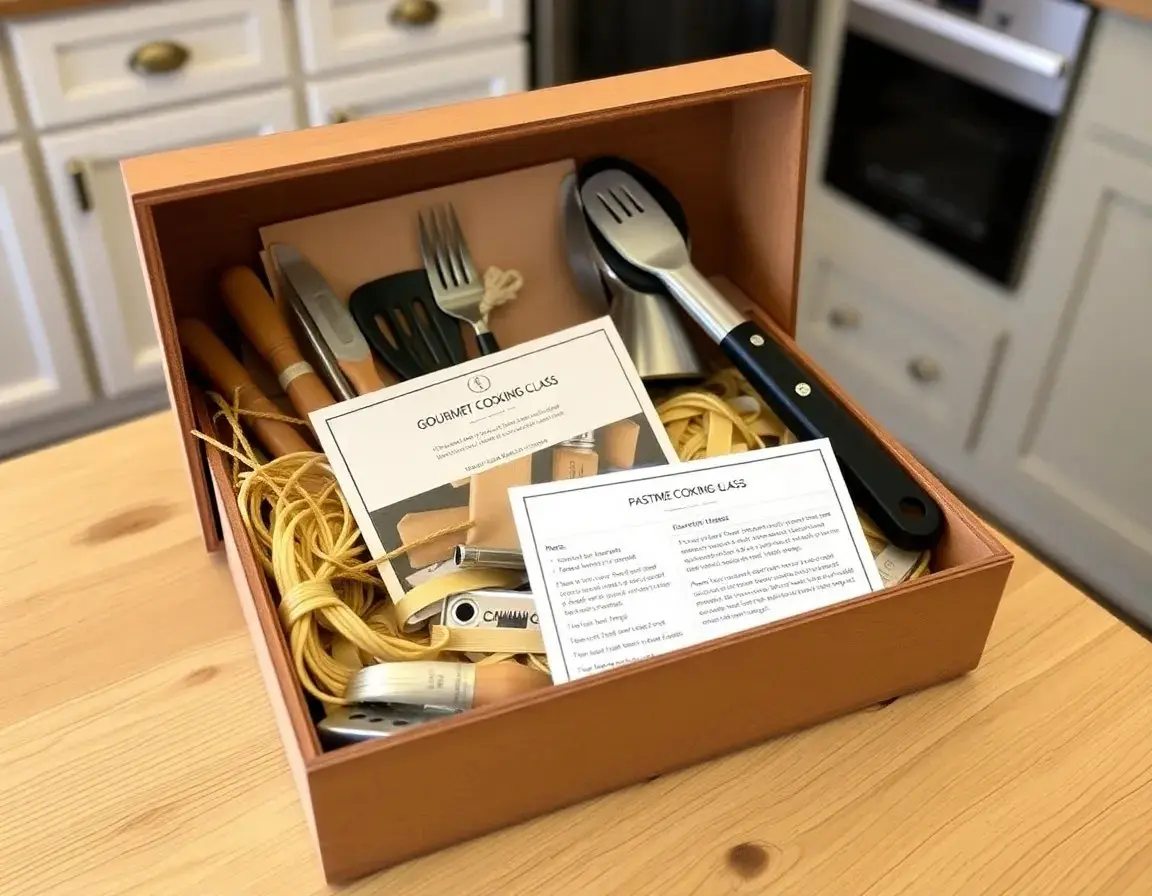 Kit per una lezione di cucina gourmet a casa