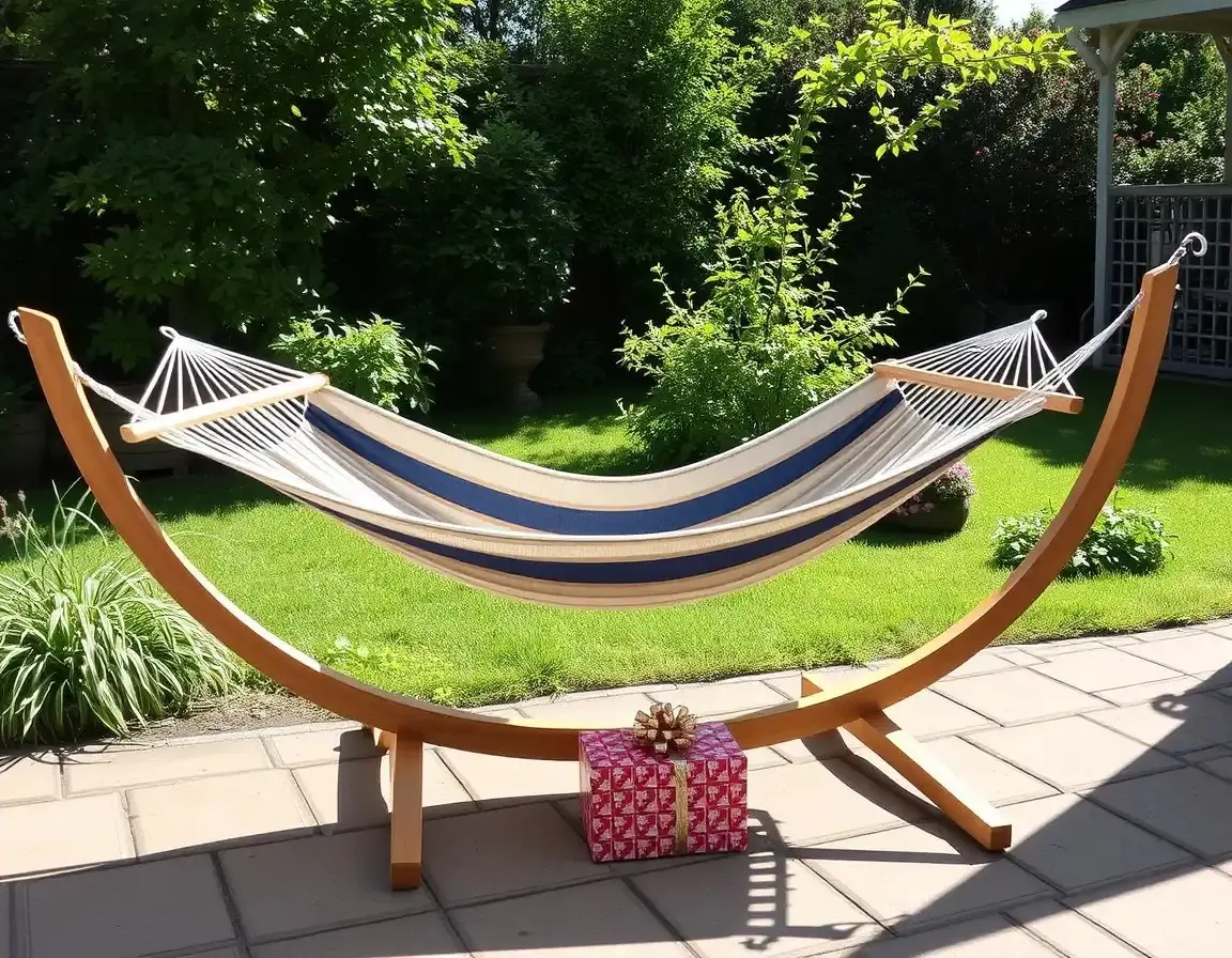 Amaca doppia con supporto per l'ozio