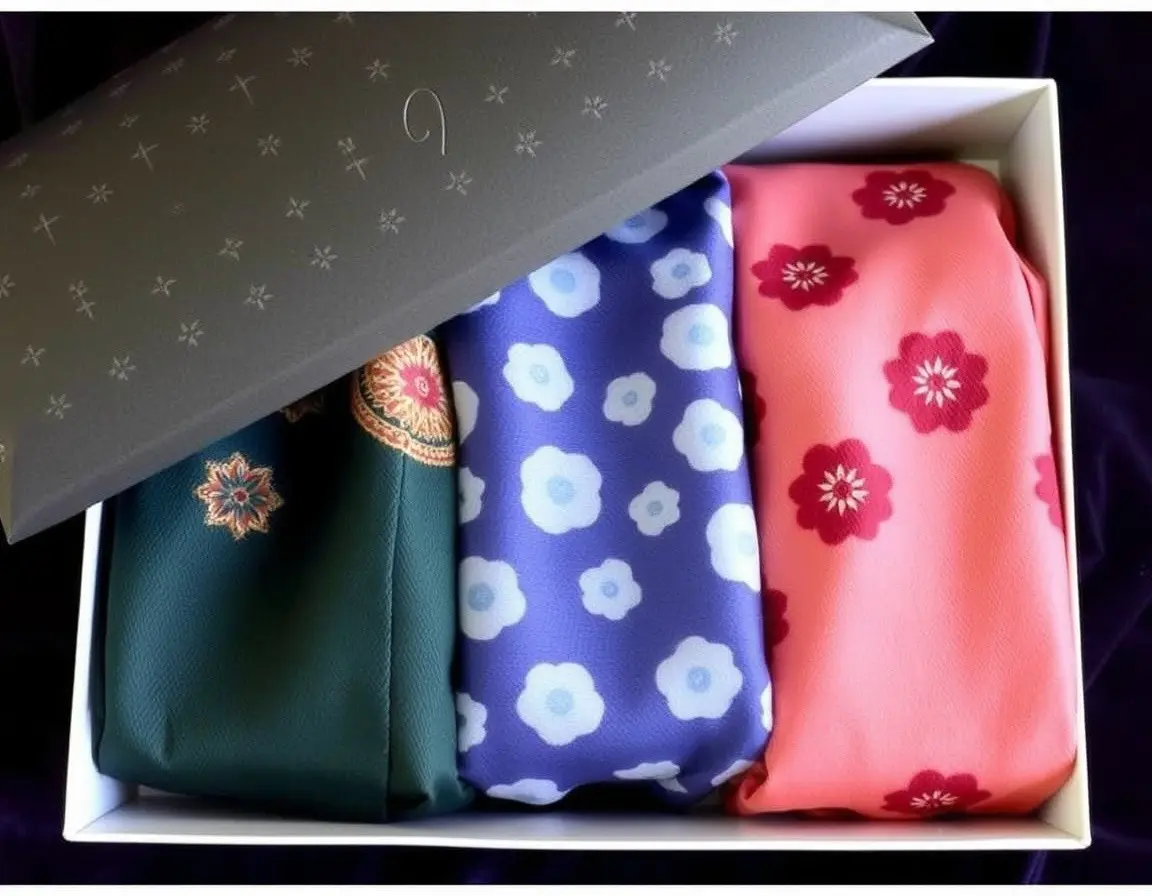 Set di sciarpe di seta elegante