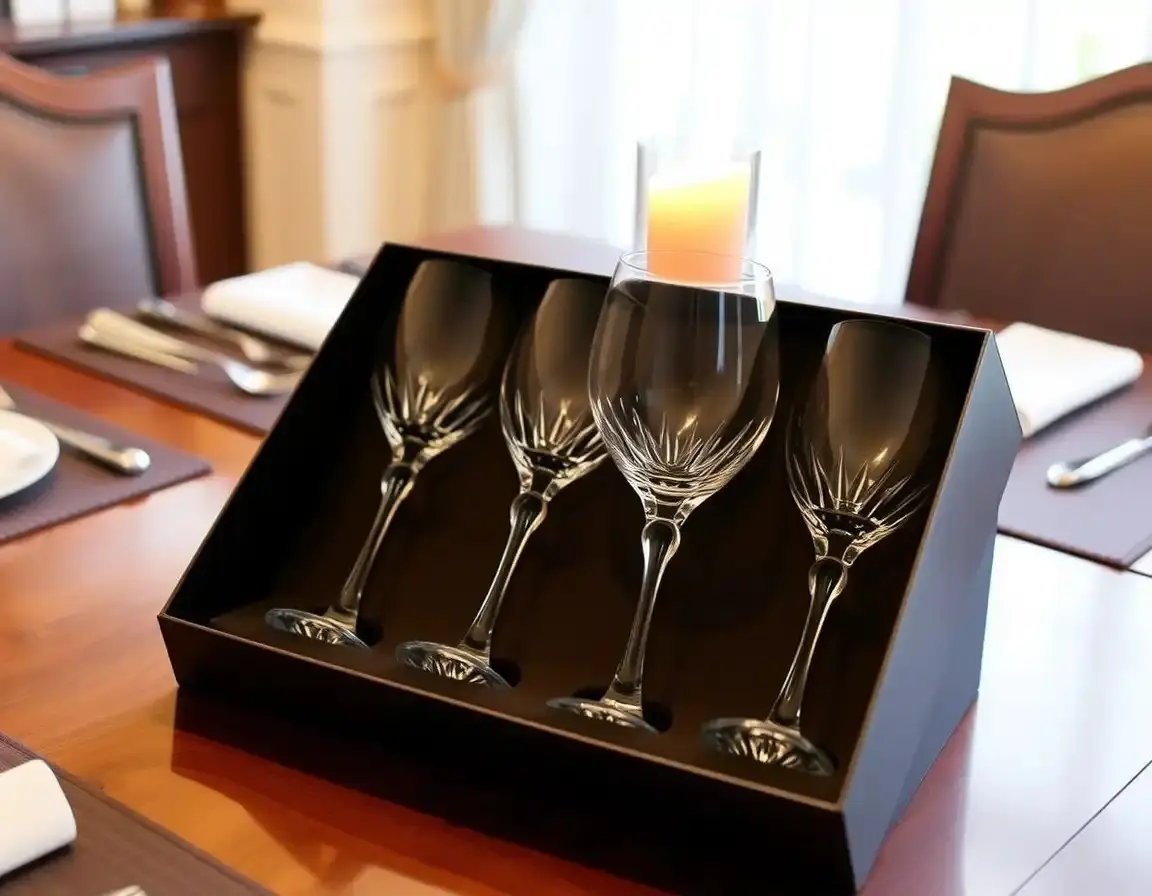 Set 4 Bicchieri da Vino in Cristallo