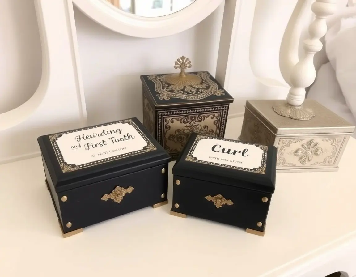 Cofanetto ricordo primo dentino e ciocca