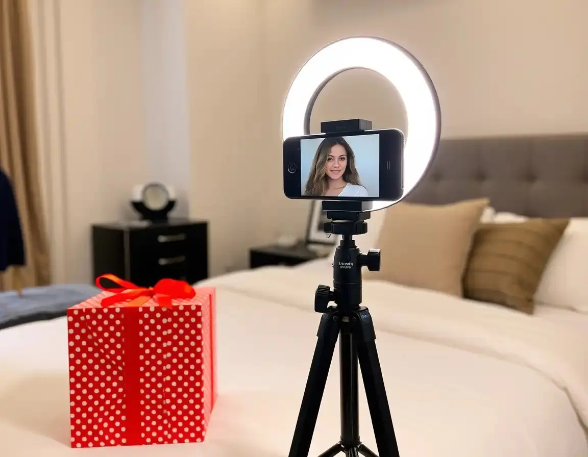 Luce ad anello per selfie con treppiede