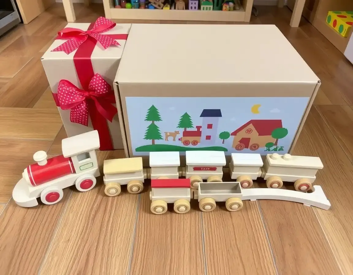 Treno in Legno Giocattolo Classico per Bambini