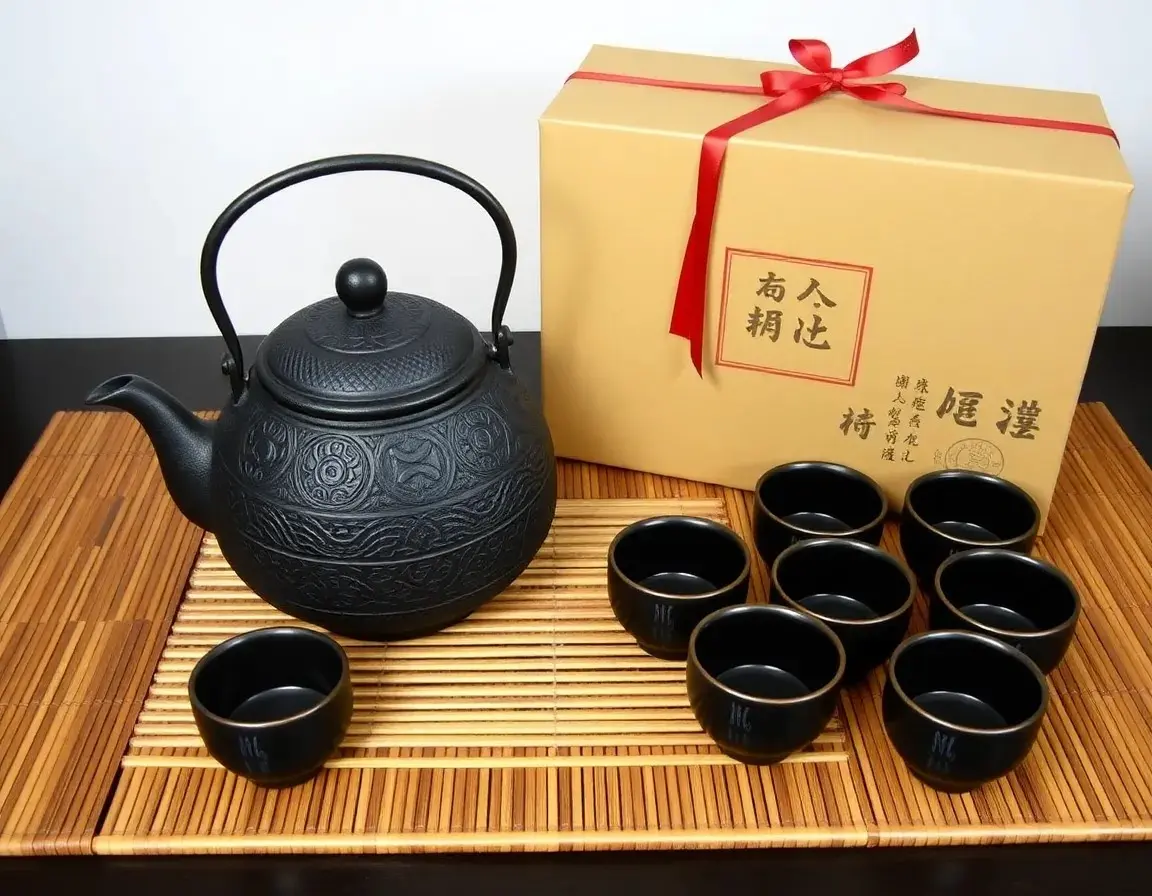 Tèiera in Ghisa Giapponese con Set Tazze